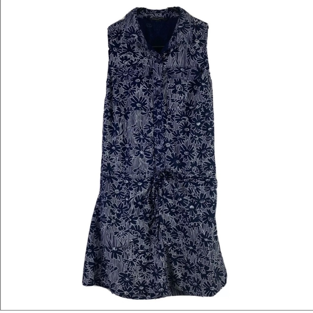 Banana Republic Navy Floral Button Up Romper